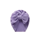 Lilac textured baby turban with bow detail — Billie Bow Turban on white background