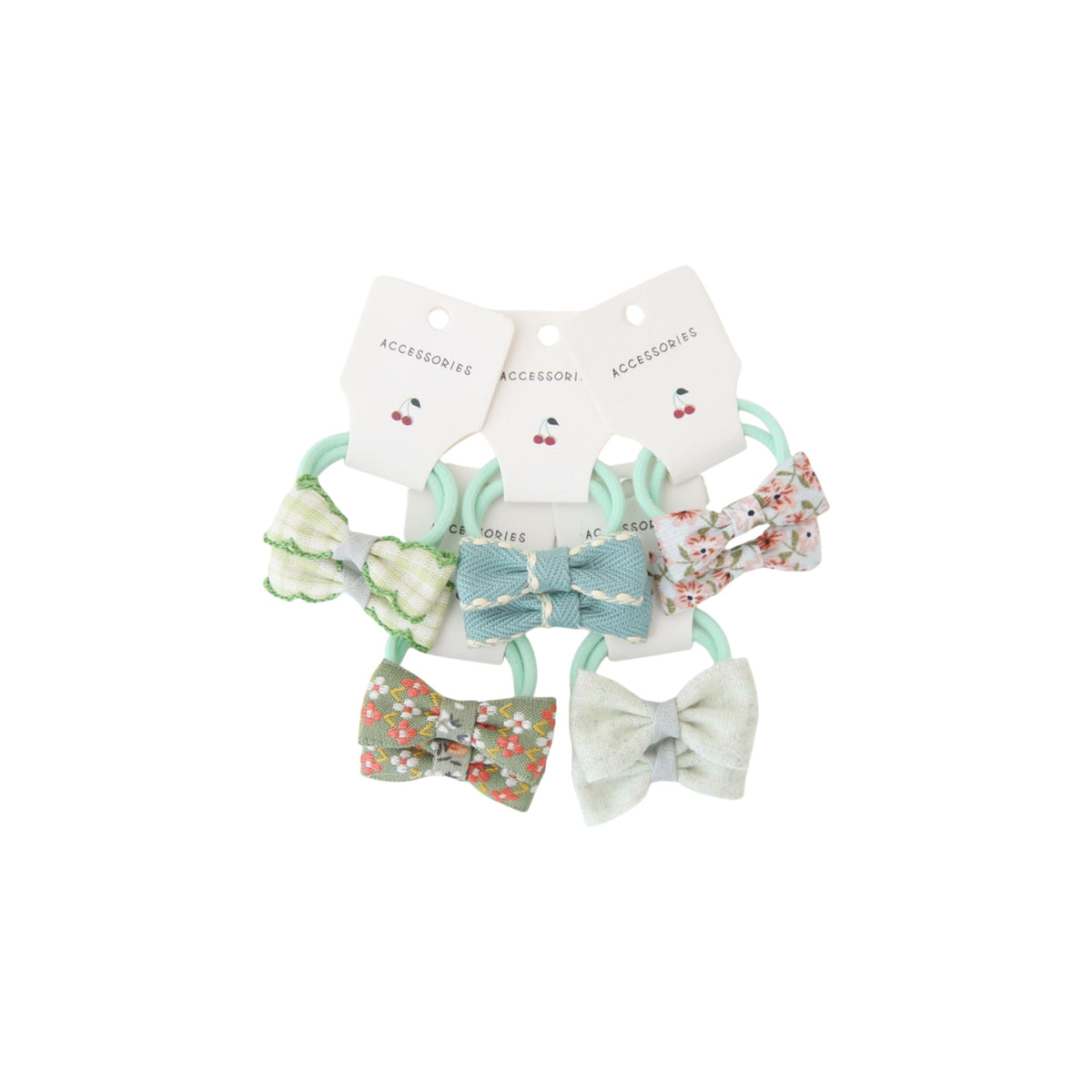 2 piece Bowie baby bow bundle in fresh mint, two cable knit bow headbands