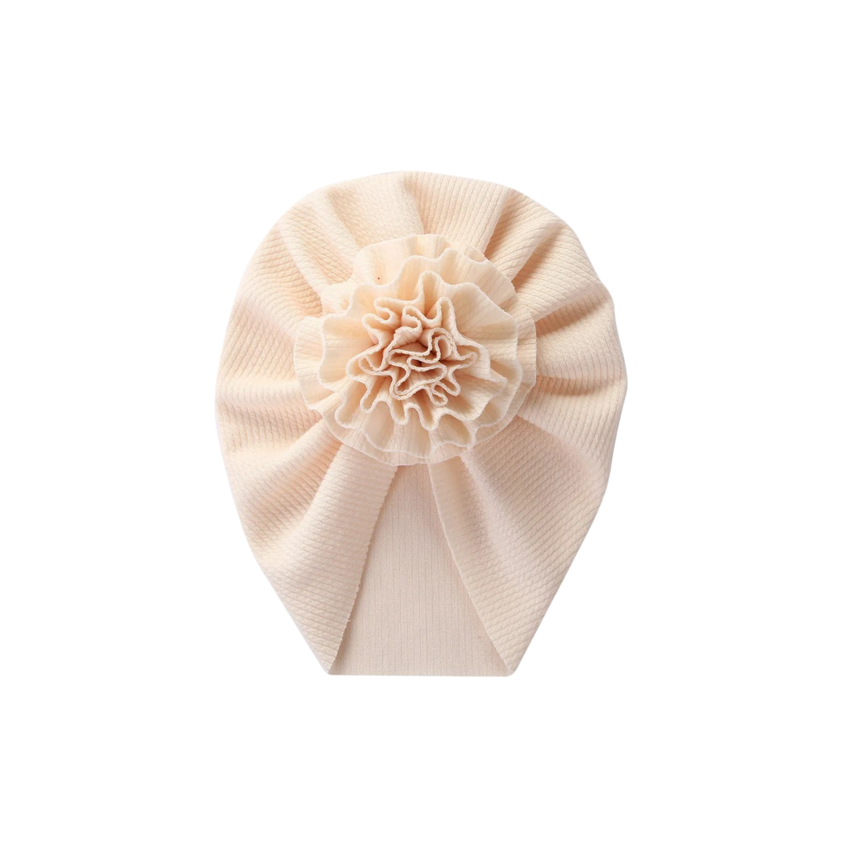 Cream rosette baby turban — Rosette Baby Turban on white background