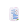 Blue mix lace daisy baby hat — Daisy Duo Clips on white background