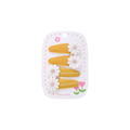 Marigold lace daisy baby hat — Daisy Duo Clips on white background