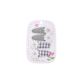 Black gingham lace daisy baby hat — Daisy Duo Clips on white background
