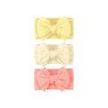 Bowie Double Bow Headband 3-Pack in Sunshine — 3-pack baby headbands in Sunshine tones on white background