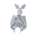 Silver cotton muslin bunny baby comforter — Twitch Bunny Cotton Baby Comforter in Silver on white background