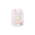 Cream and butter lace daisy baby hat — Daisy Duo Clips on white background