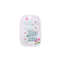Mint gingham lace daisy baby hat — Daisy Duo Clips on white background