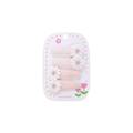 Fairy floss lace daisy baby hat — Daisy Duo Clips on white background