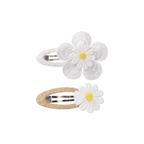 Lemon lace baby hat — Blanc Petal Clip Set on white background