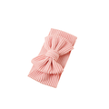 Flamingo ribbed baby headband — Arlo Ribbed Bow Baby Headband on white background