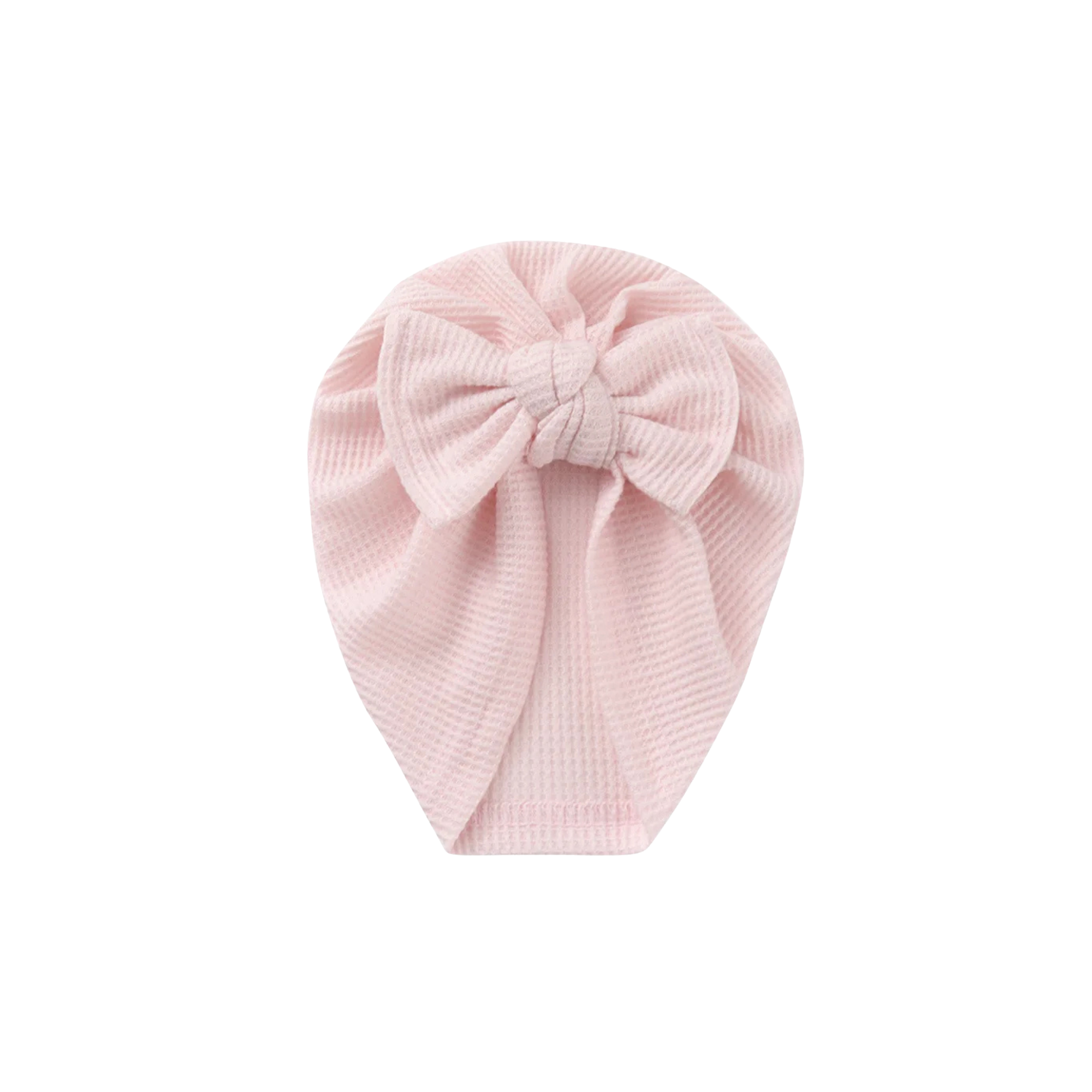 Fairy floss cotton baby turban — Zara Waffle Bow Turban on white background