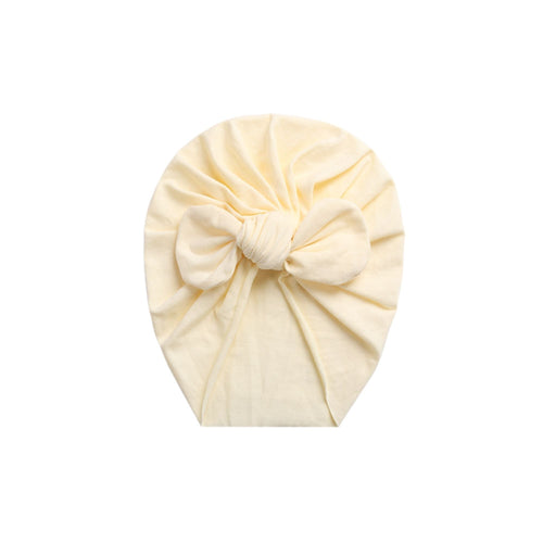 Lemon ear detail baby turban — Baby Bunny Ear Turban on white background