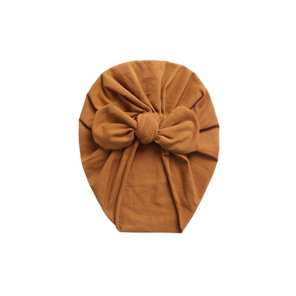 Rust ear detail baby turban — Baby Bunny Ear Turban on white background