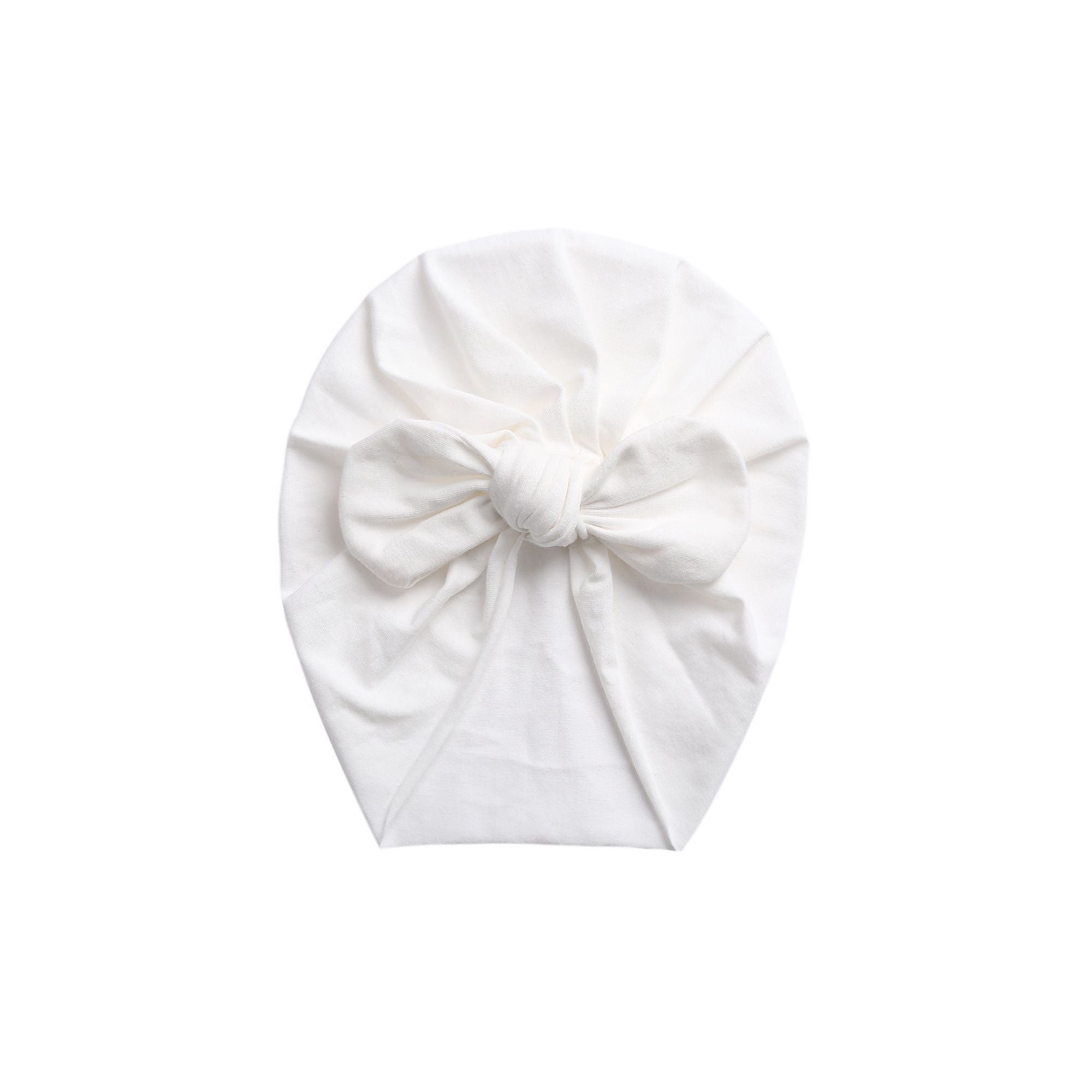 White ear detail baby turban — Baby Bunny Ear Turban on white background