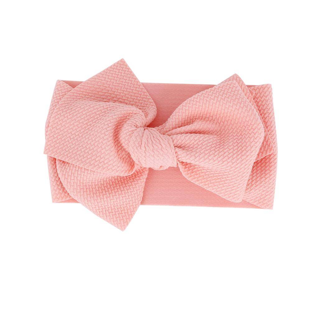Flamingo ear detail baby headband with bow detail — Baby Adjustable Bow Headband on white background