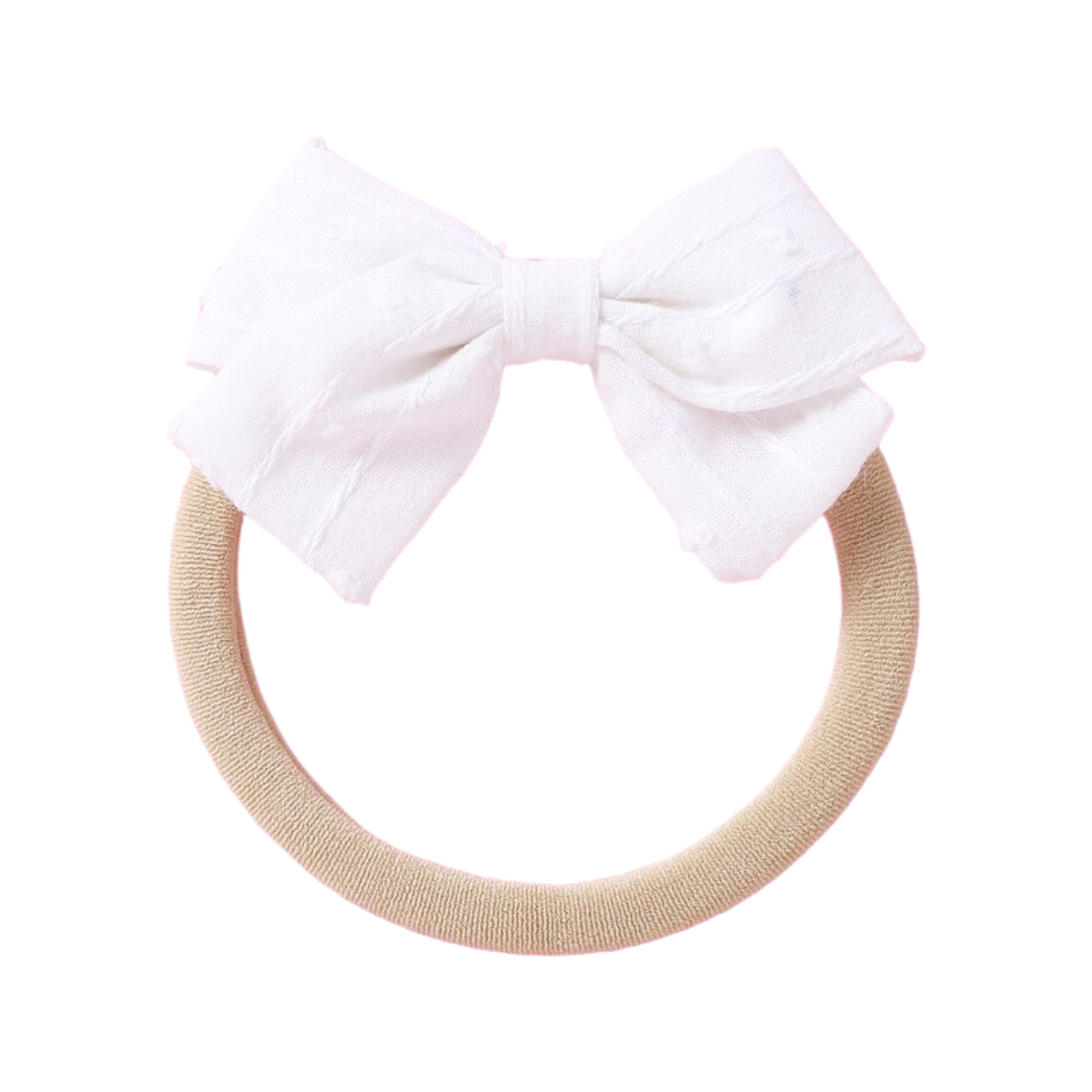 Dotty Embroidered Cotton Baby Bow in Mustard — mustard baby accessory colour swatch detail