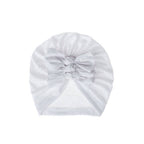 White ear detail baby turban — Baby Triple Knot Turban on white background
