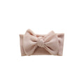 Sand knit oversized bow baby headband — Winnie Waffle Headband on white background