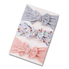 Cloud / flamingo nylon ear detail baby headband with bow detail — Baby Headband 3pc Set on white background