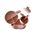 Brandy rose silicone ear detail baby bib — Silicone Baby Feeding Set on white background