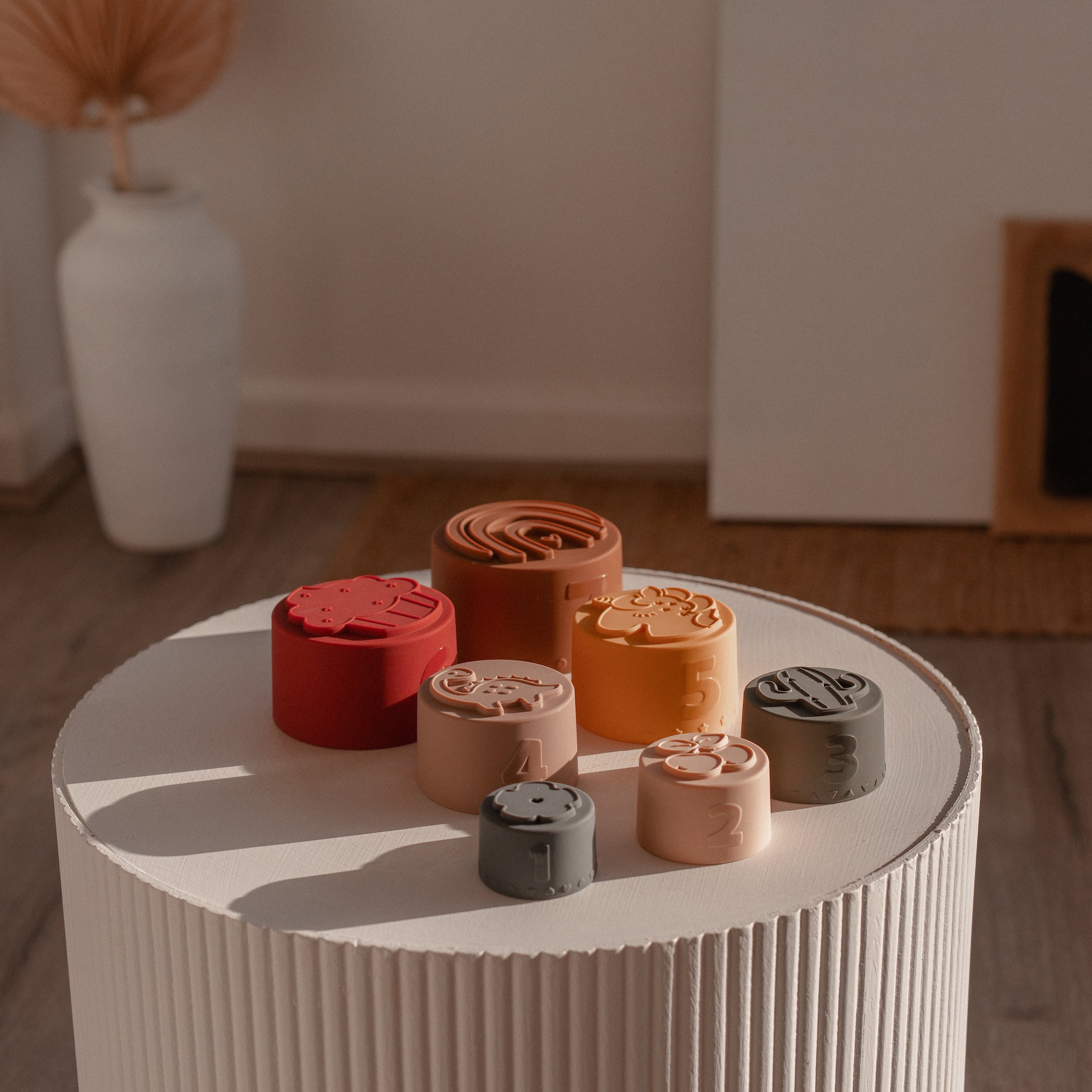 Silicone Baby Stacking Cups Bath & Beach in Earthy — earthy baby hat product styling