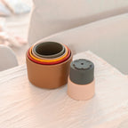 Silicone Baby Stacking Cups Bath & Beach in Earthy — baby hat gift-ready packaging and presentation