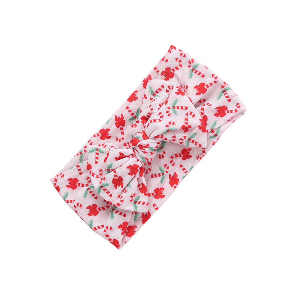 Ear detail baby headband — Soft n Stretchy Single Candy Cane Christmas Baby Headband on white background