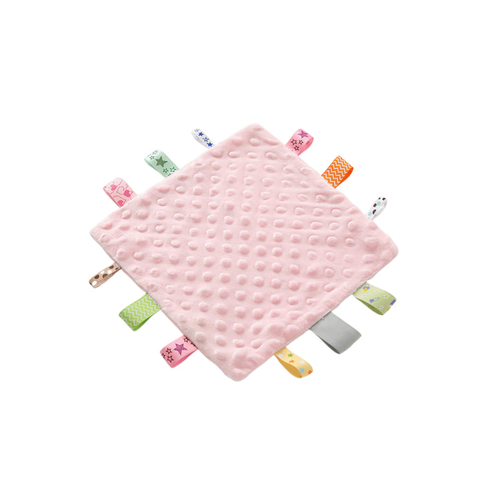 Baby Tags Square Security Blanket Sensory Plush in Fairy Floss
