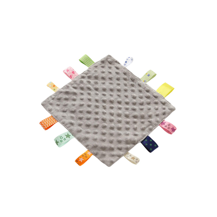 Baby Tags Square Security Blanket Sensory Plush in Grey