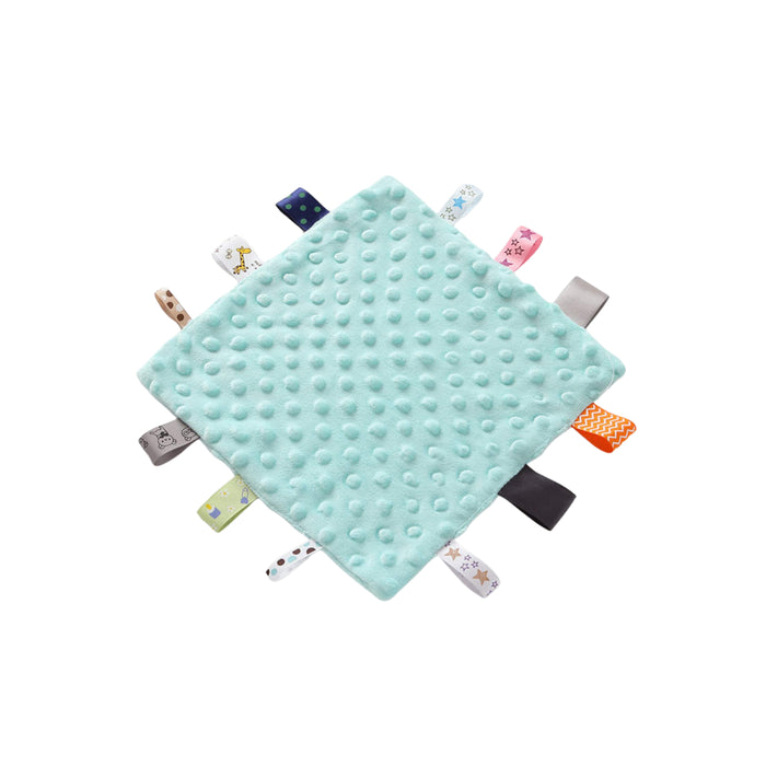 Baby Tags Square Security Blanket Sensory Plush in Mint