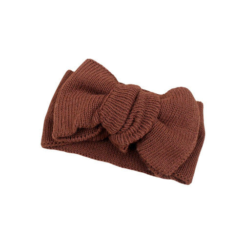 Chocolate oversized bow baby headband — Baby Toddler Big Bow Ariel Headwrap Headband Soft on white background