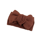 Baby girl wearing sage baby headband with oversized bow — Baby Toddler Big Bow Ariel Headwrap Headband Soft