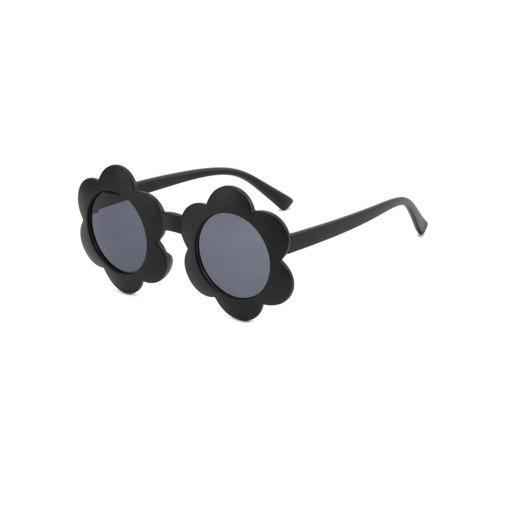 Jet black sunglasses floral baby sunglasses — June Flower on white background