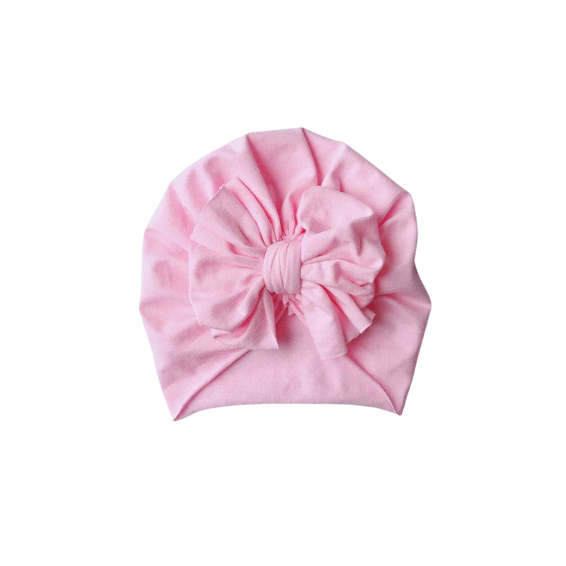 Baby Top Knot Bow Turban Pink