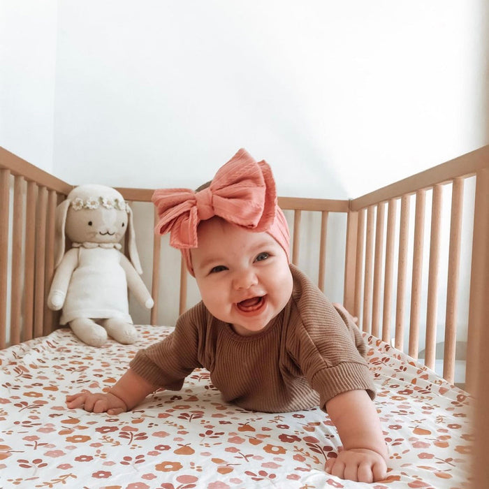 Baby Top Knot Double Bow Headband — Forest Green