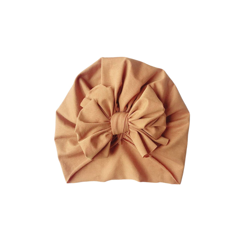 Baby Top Knot Bow Turban Mustard