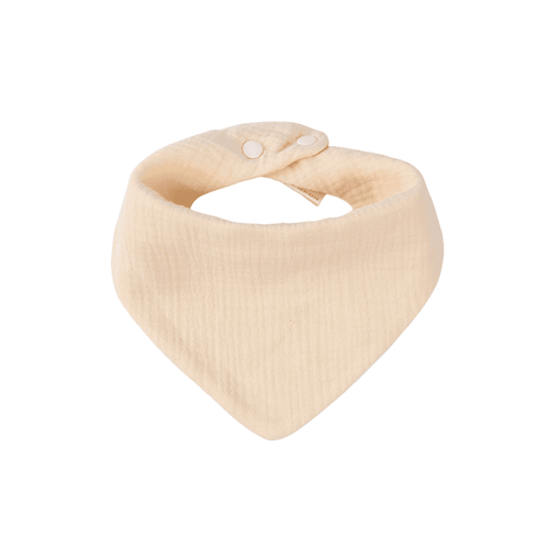 Latte cotton muslin baby bib — Baby Bandana Cotton Muslin Dribble Bib on white background