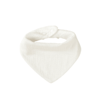 White cotton muslin baby bib — Baby Bandana Cotton Muslin Dribble Bib on white background