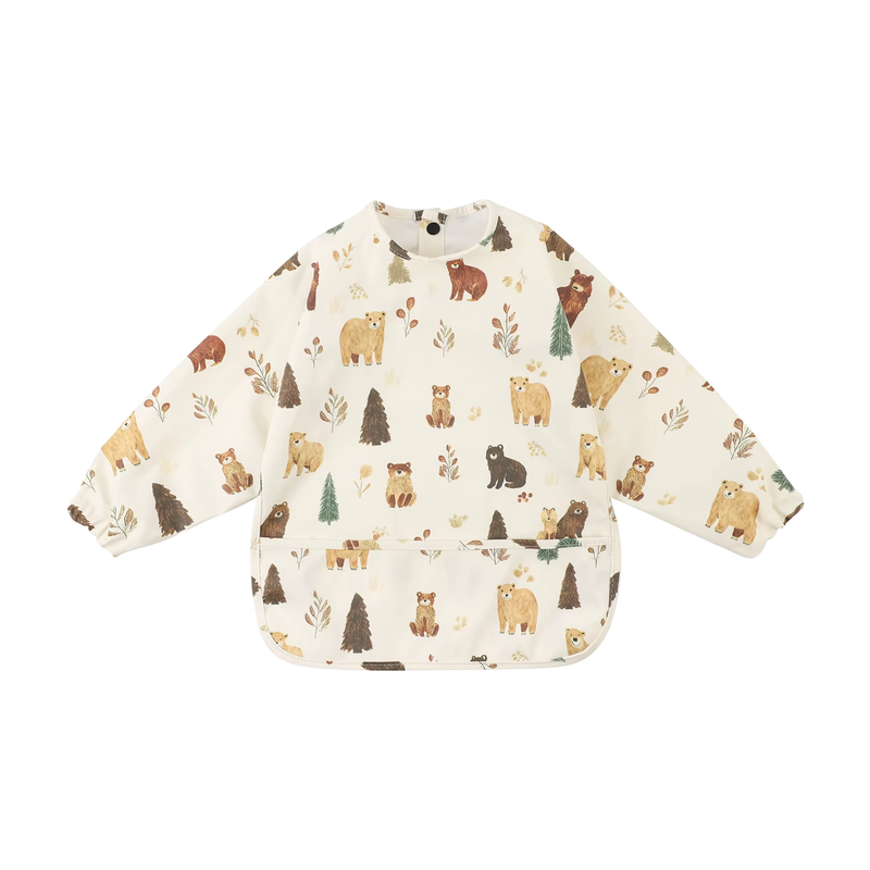 Premium Waterproof Baby Smock Bib Long Sleeve in Bear Hugs