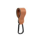 Ear detail baby hat — Chestnut Light Brown PU Leather Pram Stroller Strap on white background