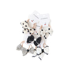 Nylon ear detail baby gift set — Classic Black & White Baby Bow Bundle on white background