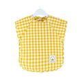 Gingham check baby bib — Yellow Gingham Waterproof Baby Smock Bib Short Sleeve on white background