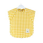 Yellow Gingham Waterproof Baby Smock Bib Short Sleeve