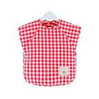 Red Gingham Waterproof Baby Smock Bib Short Sleeve