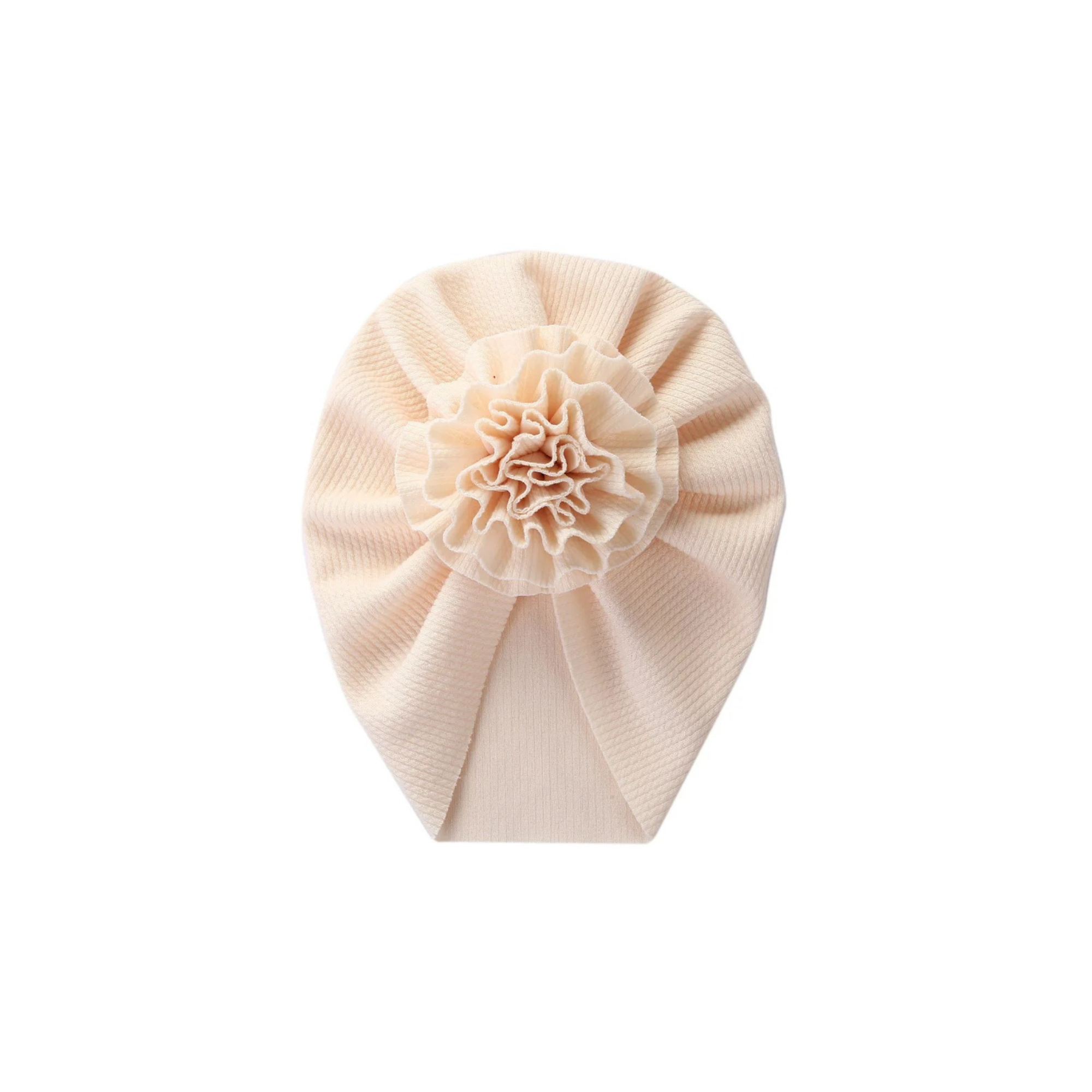 Cream rosette baby turban — Ivy Rosette Turban on white background