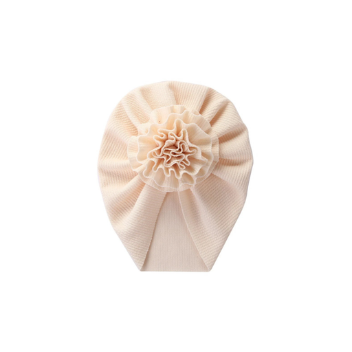 Cream rosette baby turban — Ivy Rosette Turban on white background