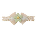 Mint daisy baby headband — Cushion Daisy Crochet Baby Headband on white background