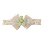 Mint daisy baby headband — Cushion Daisy Crochet Baby Headband on white background