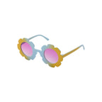 Bubblegum sunglasses floral baby sunglasses — Edna Round Flower on white background