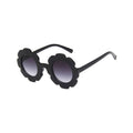 Jet frame dark lens sunglasses floral baby sunglasses — Edna Round Flower on white background