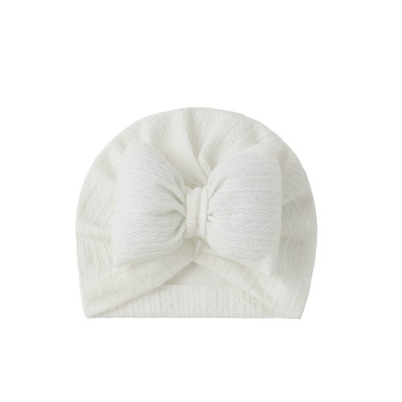Baby Girl Embellish Bow Turban in White